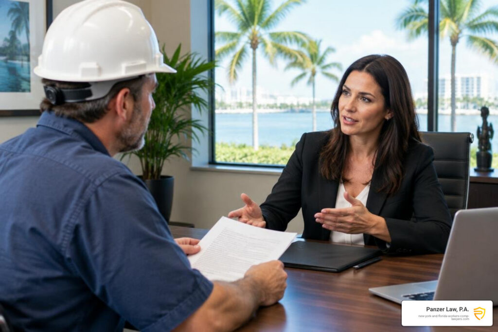 Boca Raton worker meeting with an attorney
